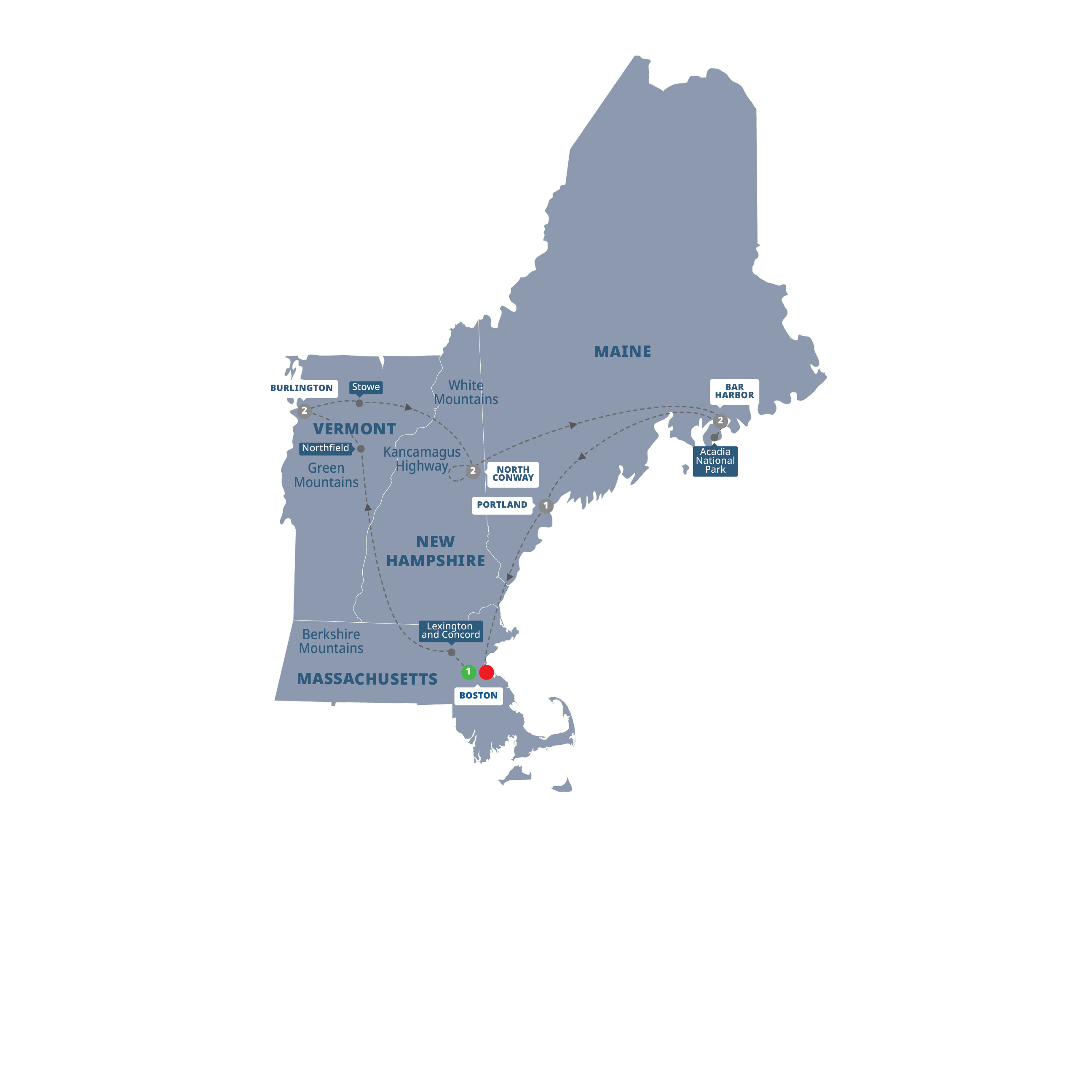 Autumn Colors Itinerary Map