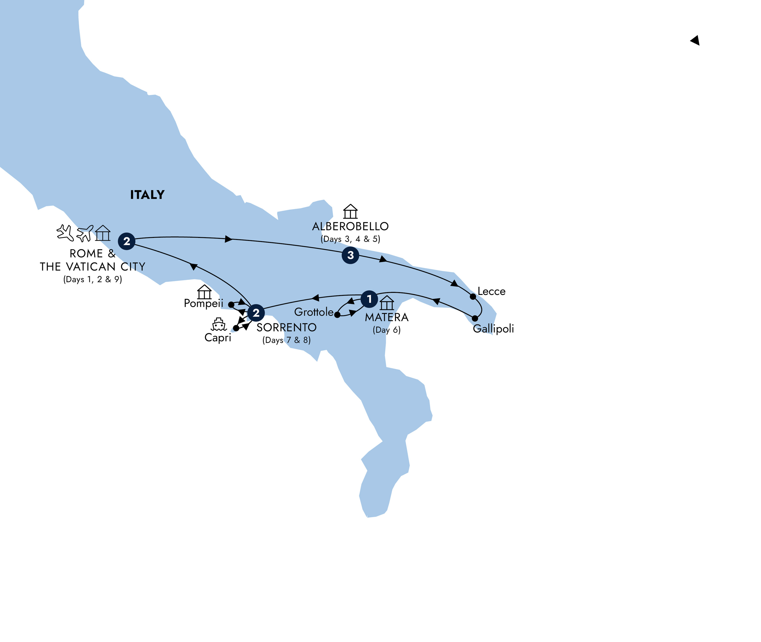 tourhub | Insight Vacations | Country Roads of Southern Italy | Tour Map
