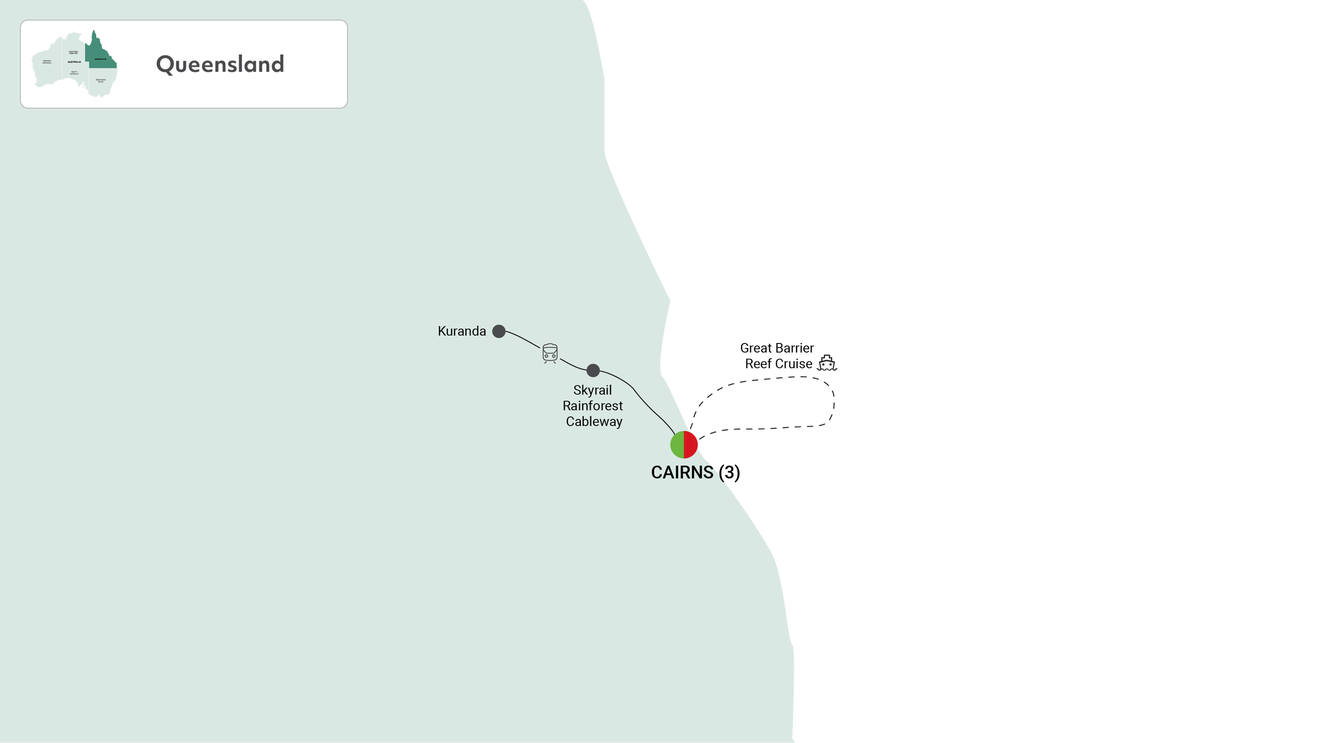 Cairns & the Great Barrier Reef Itinerary Map