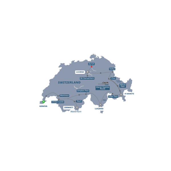 Glorious Switzerland Itinerary Map