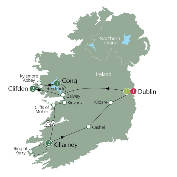Castles and Manors Itinerary Map