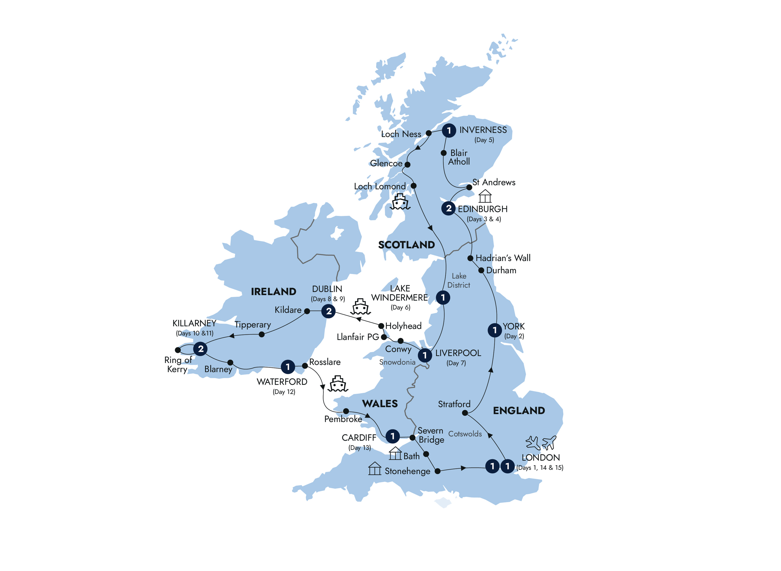 tourhub | Insight Vacations | Britain & Ireland Explorer - Small Group | Tour Map