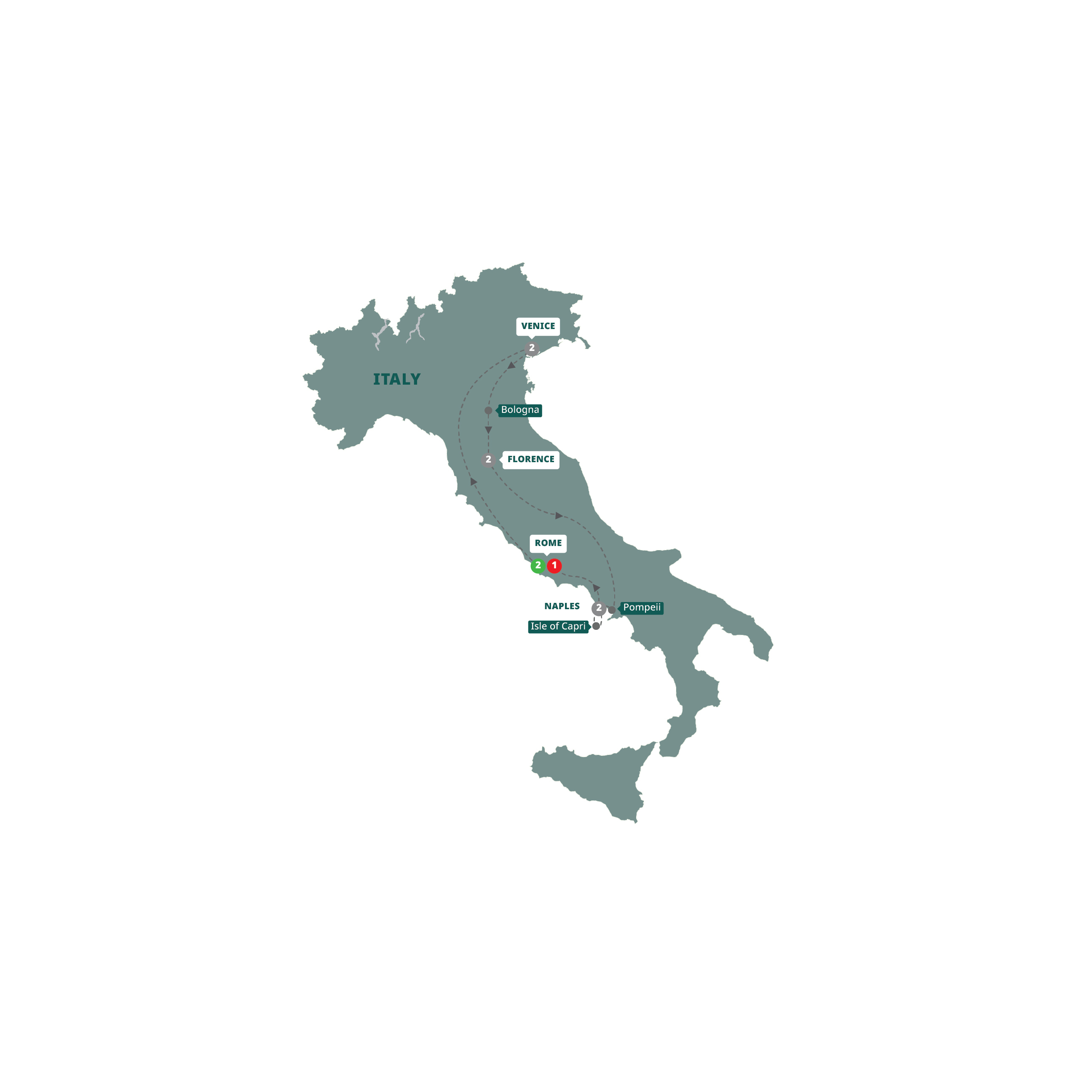 Map of Real Italy (Winter 2027 - 2028) from Trafalgar