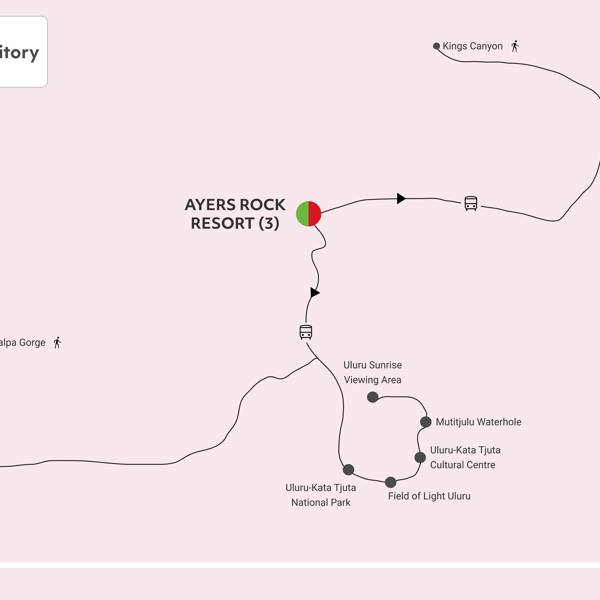Red Centre Highlights Superior Itinerary Map