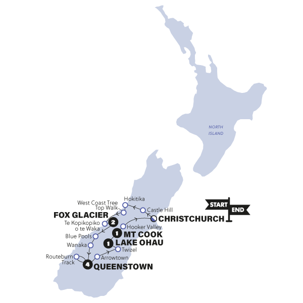 Active New Zealand Trip Map