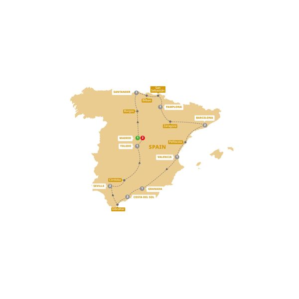 Best of Spain Itinerary Map