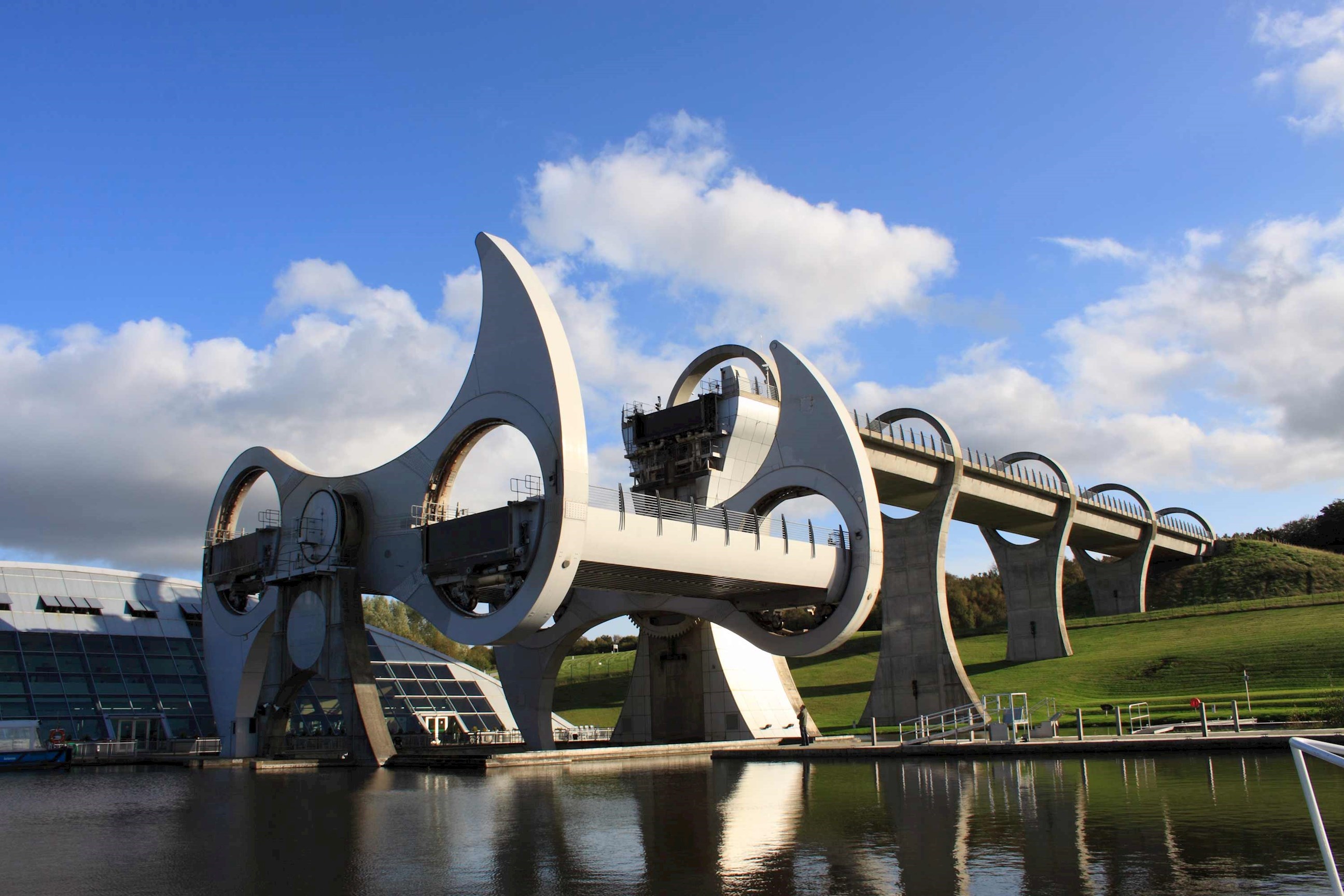 Visit the Falkirk Wheel to learn about Scotland's canal system