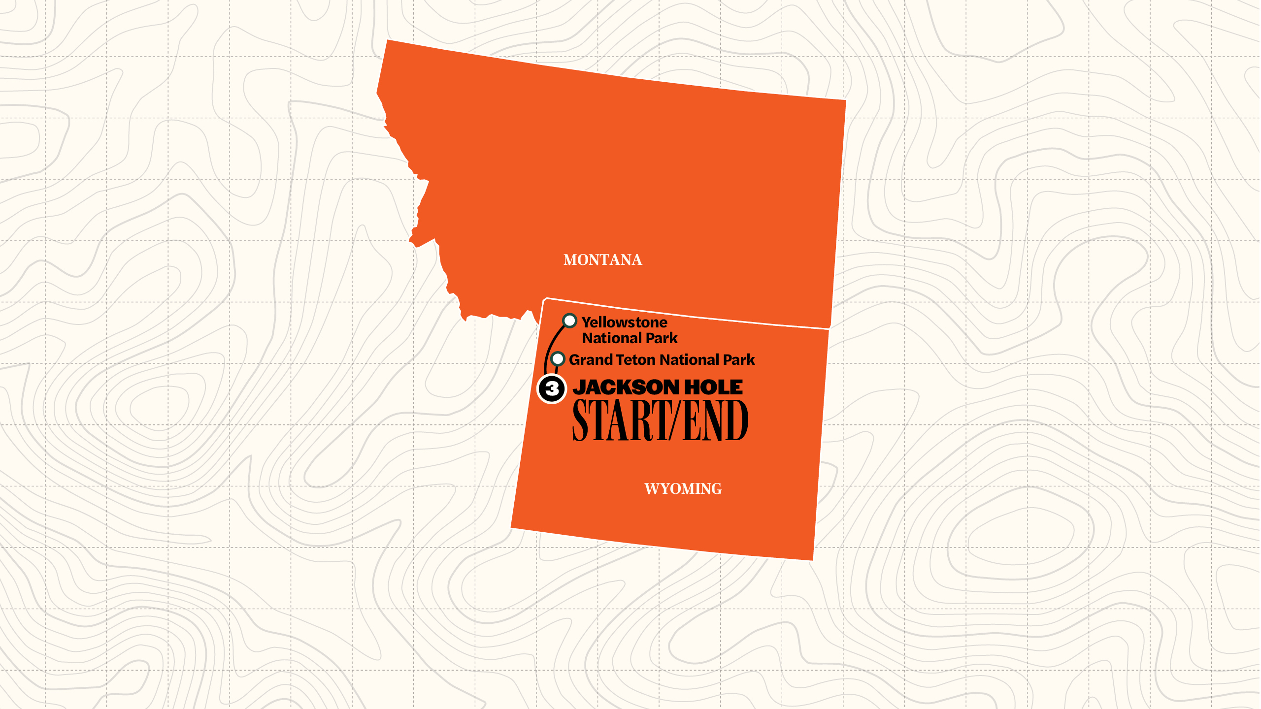 Map of Active Yellowstone & Grand Tetons | 2026 from Contiki