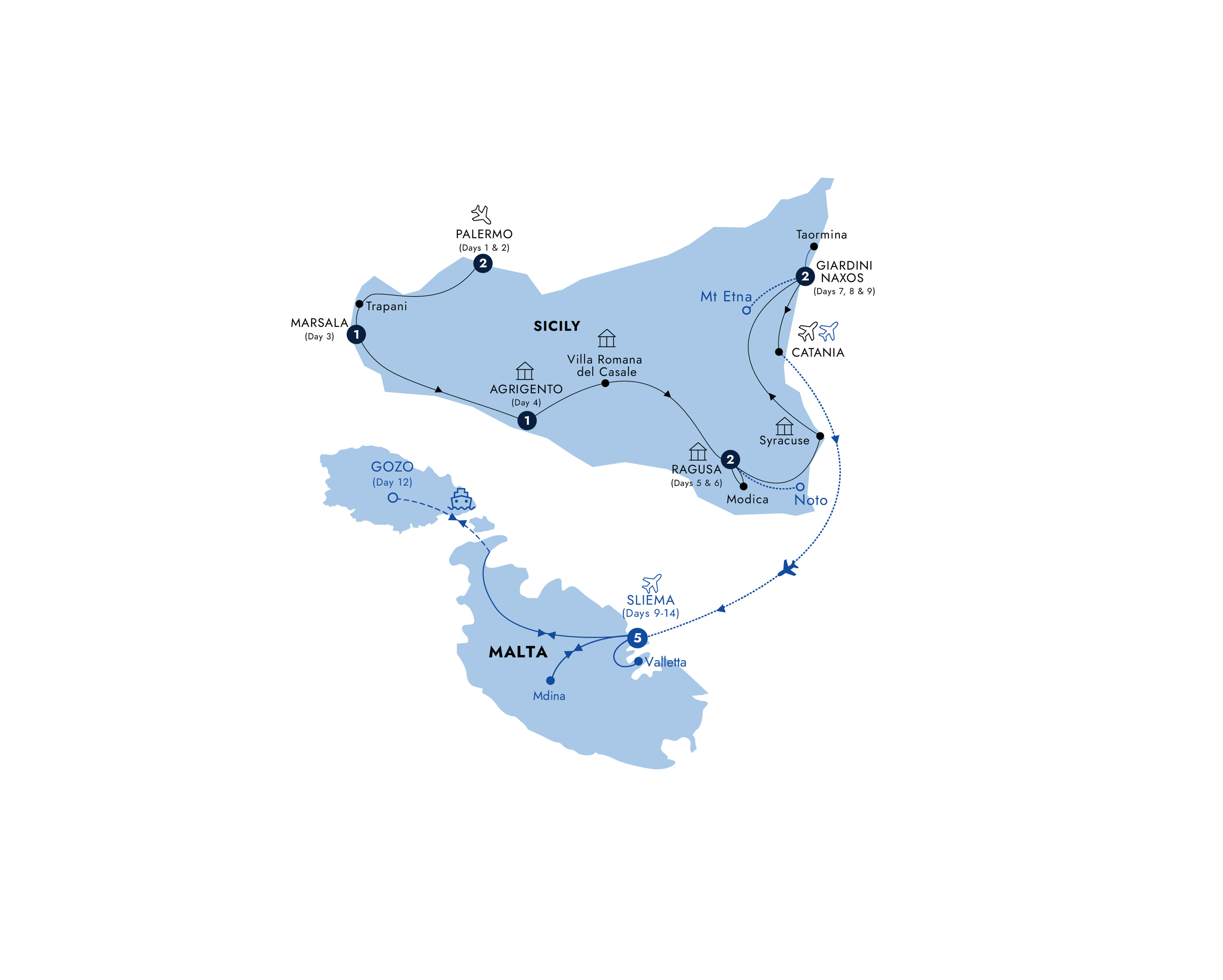 Map of Sicily in Depth - With 6-Day Malta Option, Small Group from Insight Vacations
