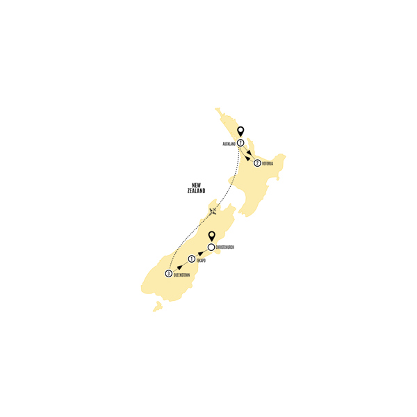Bucket List New Zealand Itinerary Map