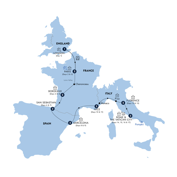 Mediterranean Journey Itinerary Map