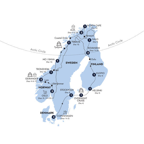 Grand Scandinavia - Classic Group Itinerary Map