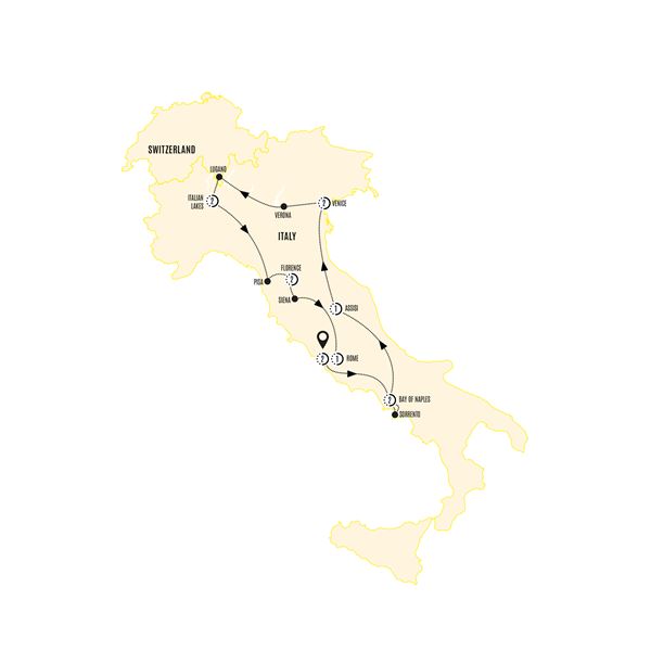 tourhub | Costsaver | Splendours of Italy | Tour Map