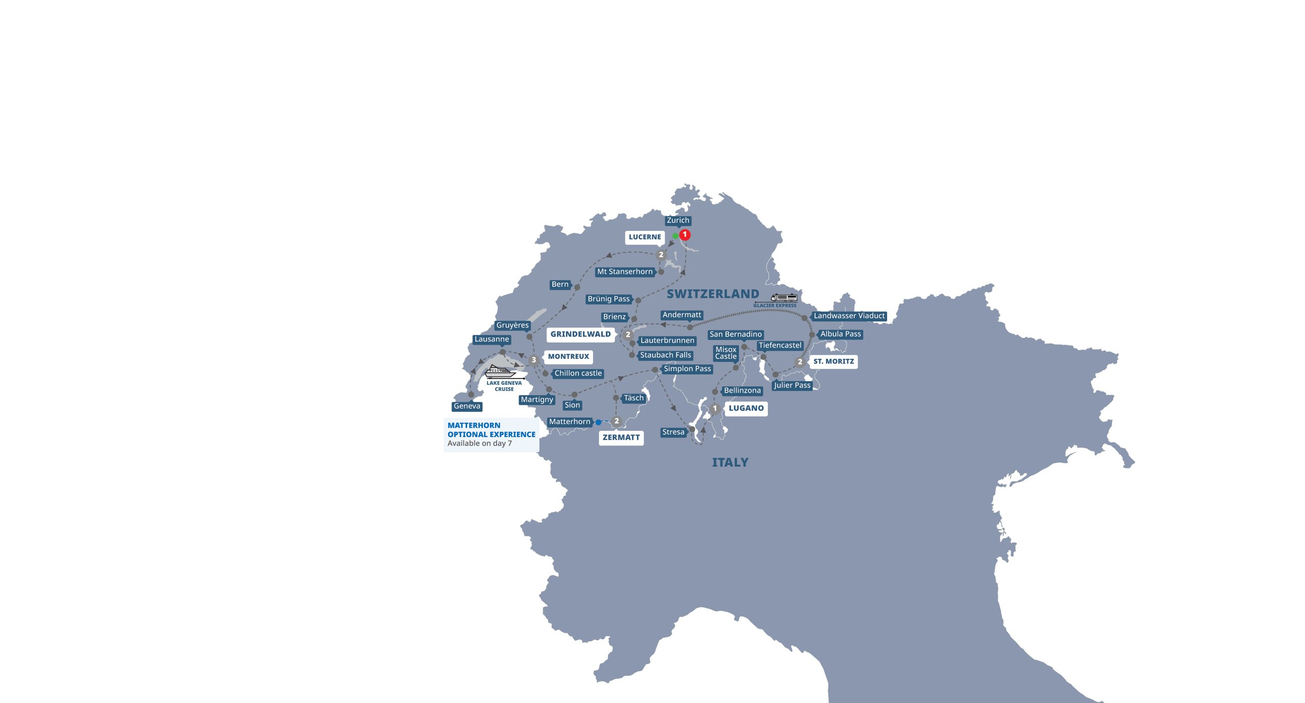 Map Country Roads Switzerland Guided Tour E728 27