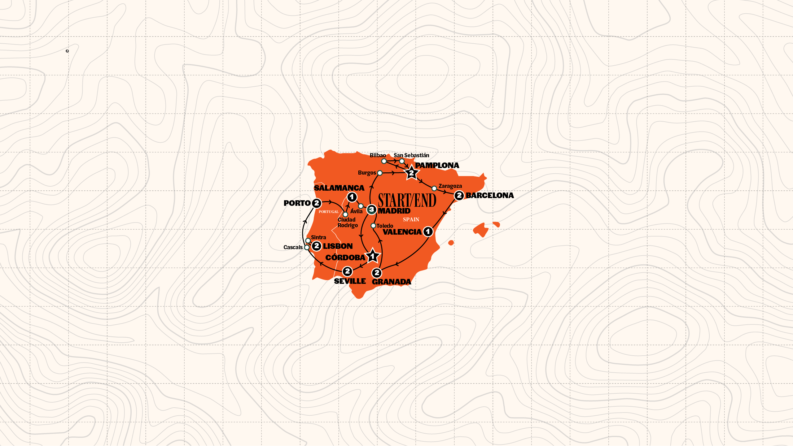 Map of Spain & Portugal Uncovered | Classic | Winter | 2026/2027 from Contiki