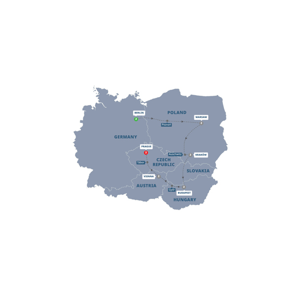 Bohemian Highlights Itinerary Map