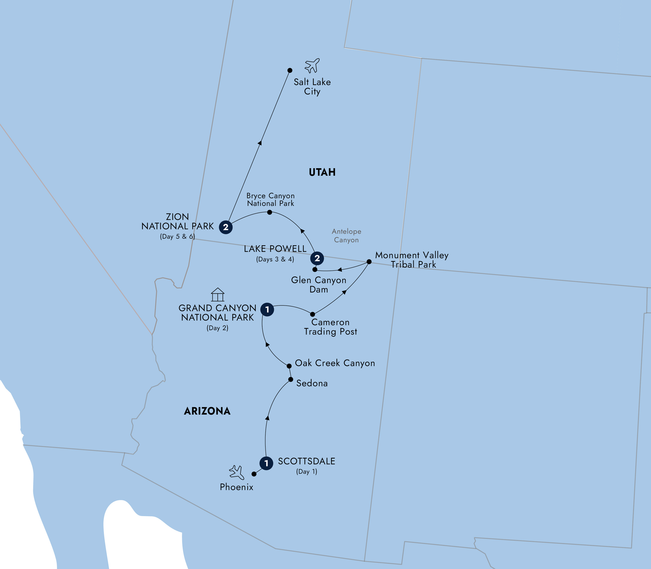 tourhub | Insight Vacations | Enchanting Canyonlands | Tour Map