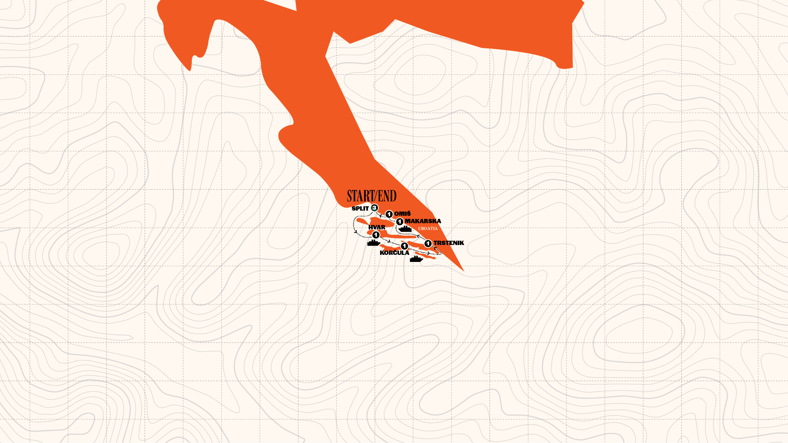 Map of Croatia Sail & Ultra Music Festival | Festival First | Below-Deck Cabin from Contiki