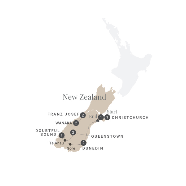 The Southern Drift Itinerary Map