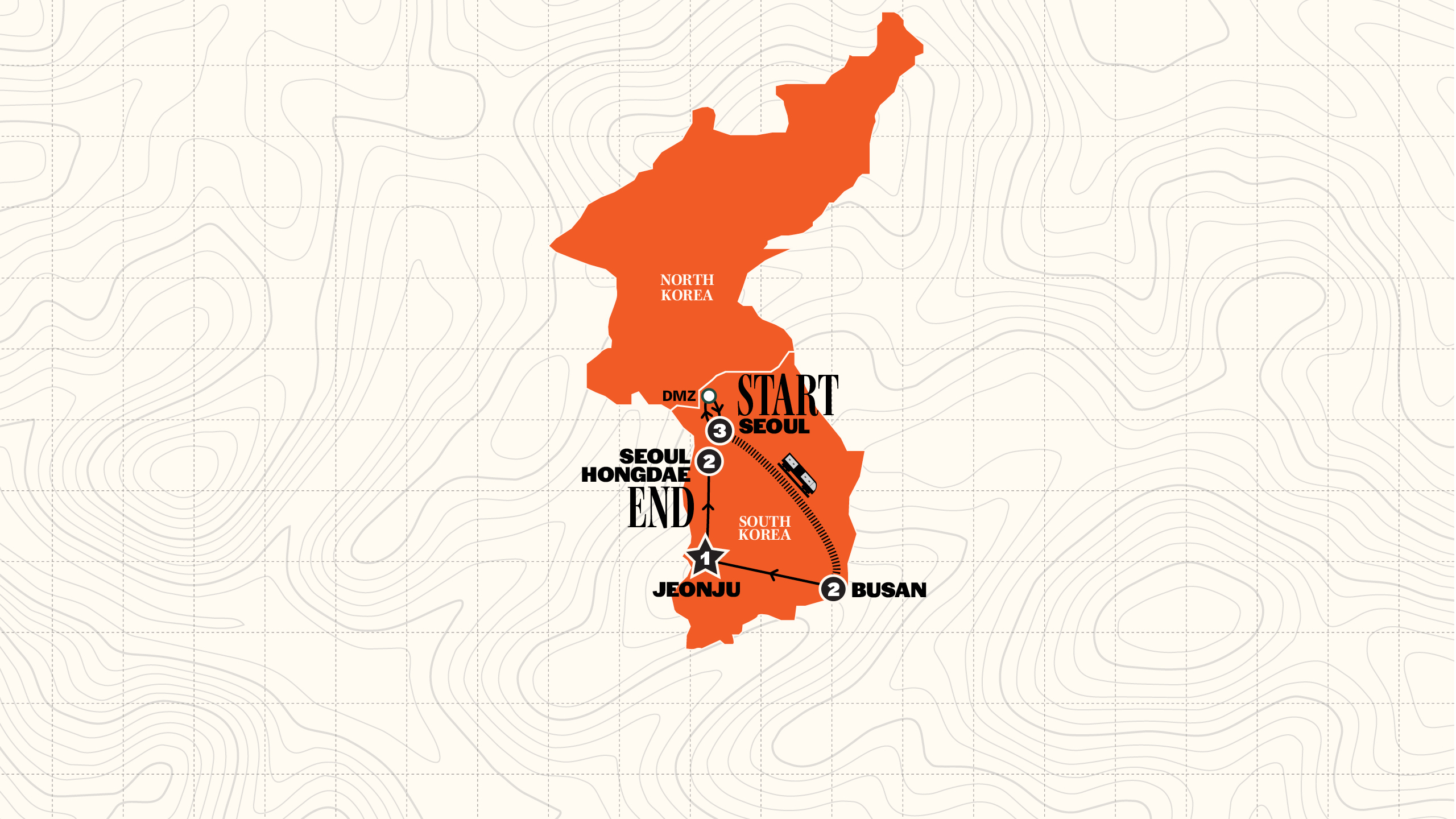 Map of South Korean Soul | Without Jeju Island | Summer 2026/2027 from Contiki