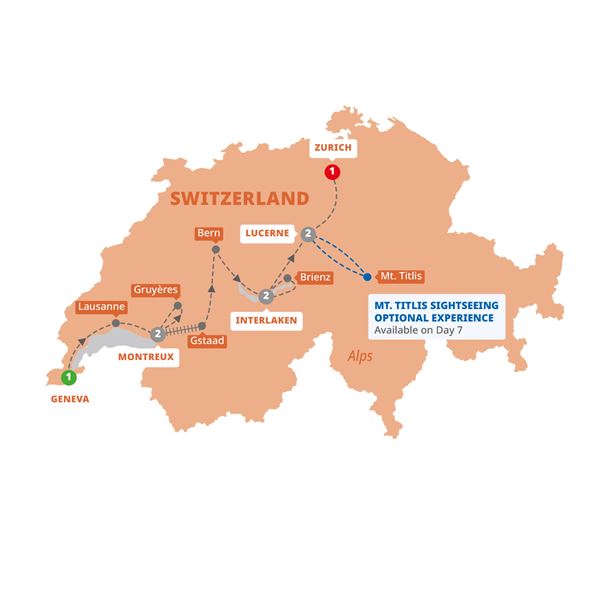 tourhub | Trafalgar | Swiss Delight | Tour Map