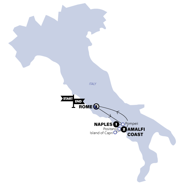 tourhub | Contiki | Italian Escape | Classic | Winter | 24/25 | Tour Map