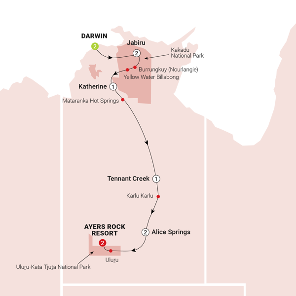 Northern Territory Explorer Itinerary Map