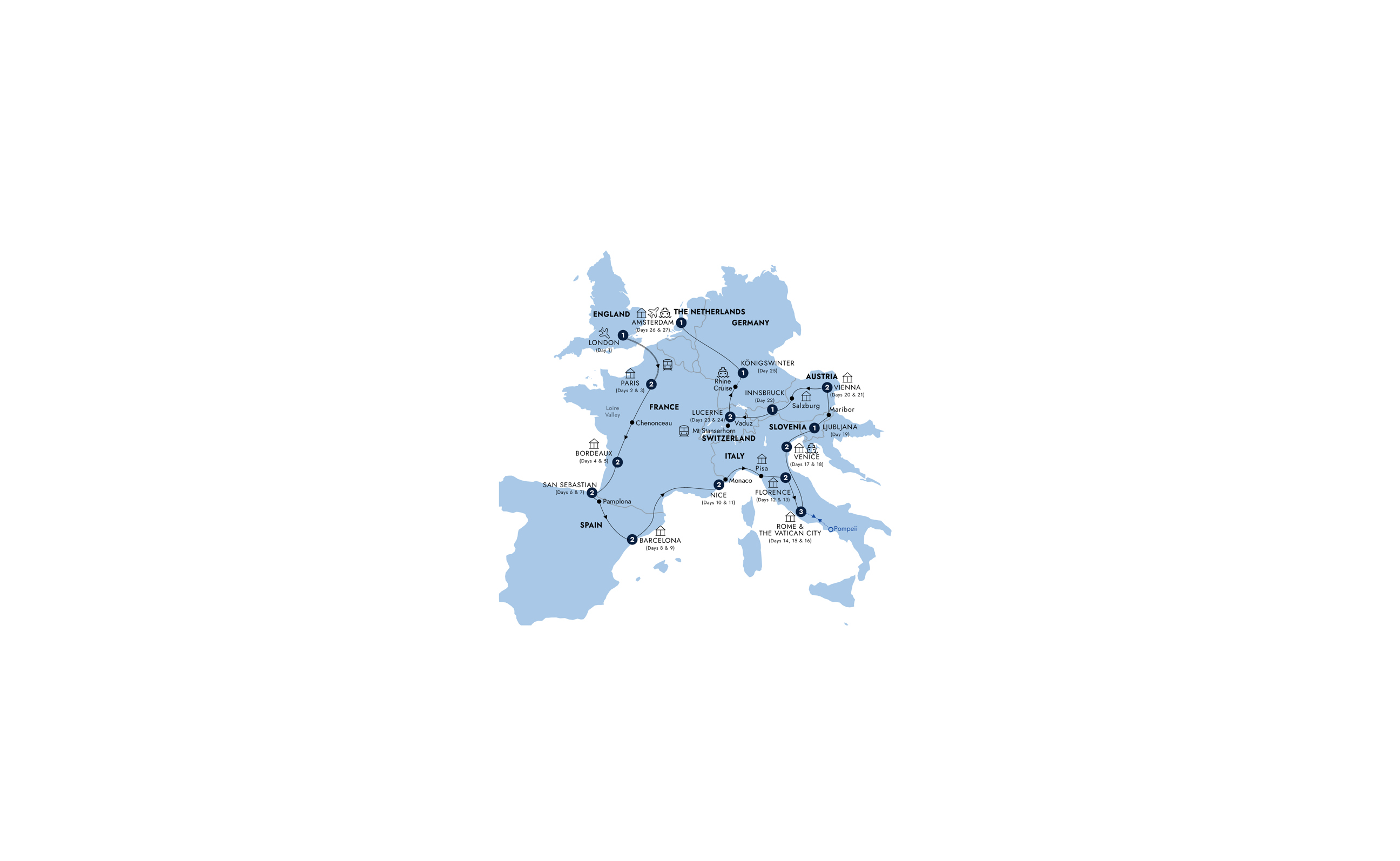 Map of European Grandeur from Insight Vacations