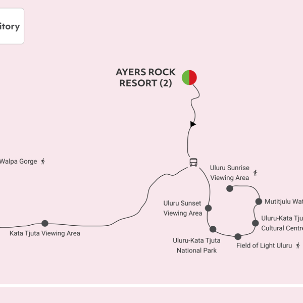 Uluru & Kata Tjuta Experience Superior Itinerary Map