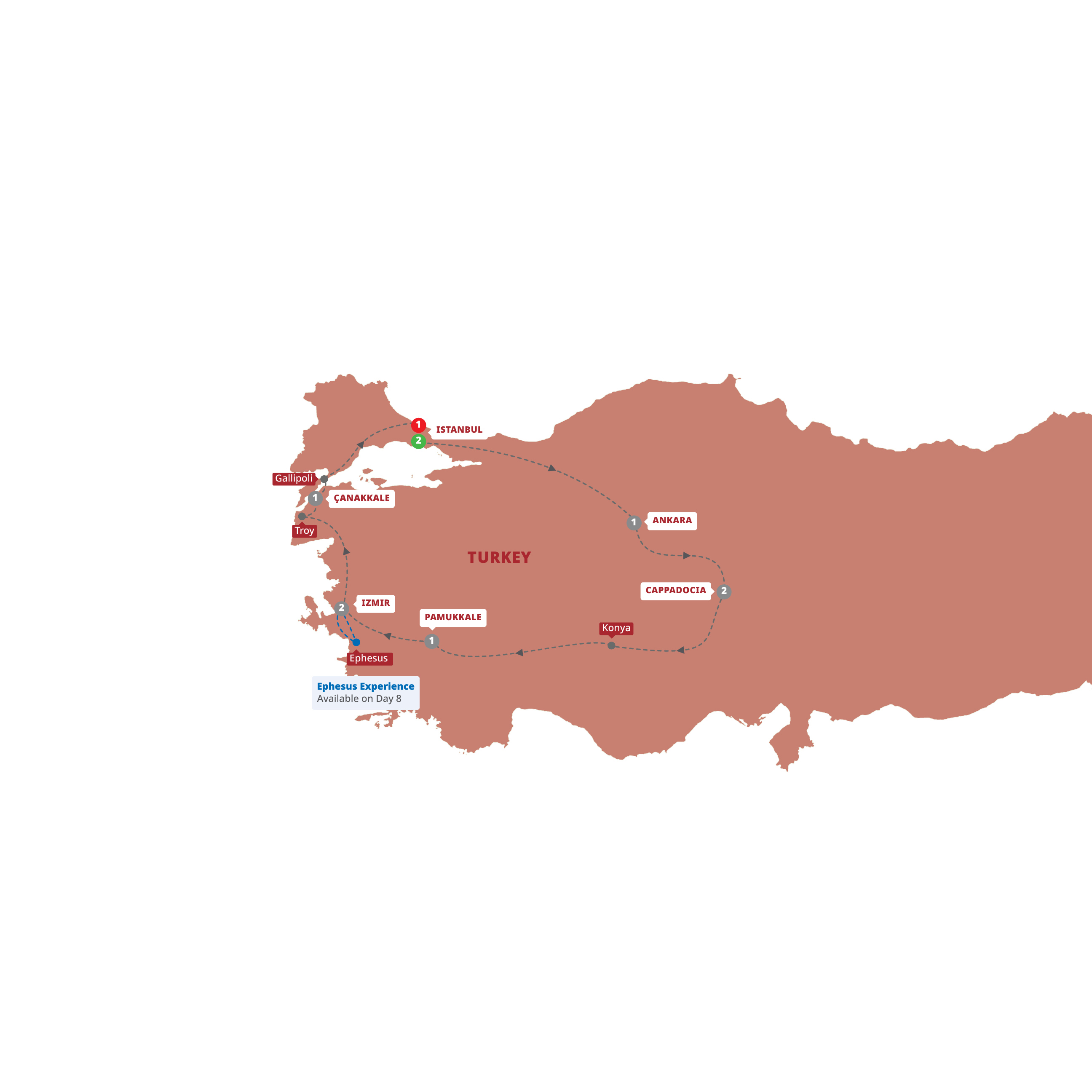 Map of Wonders of Turkey - Saver from Trafalgar