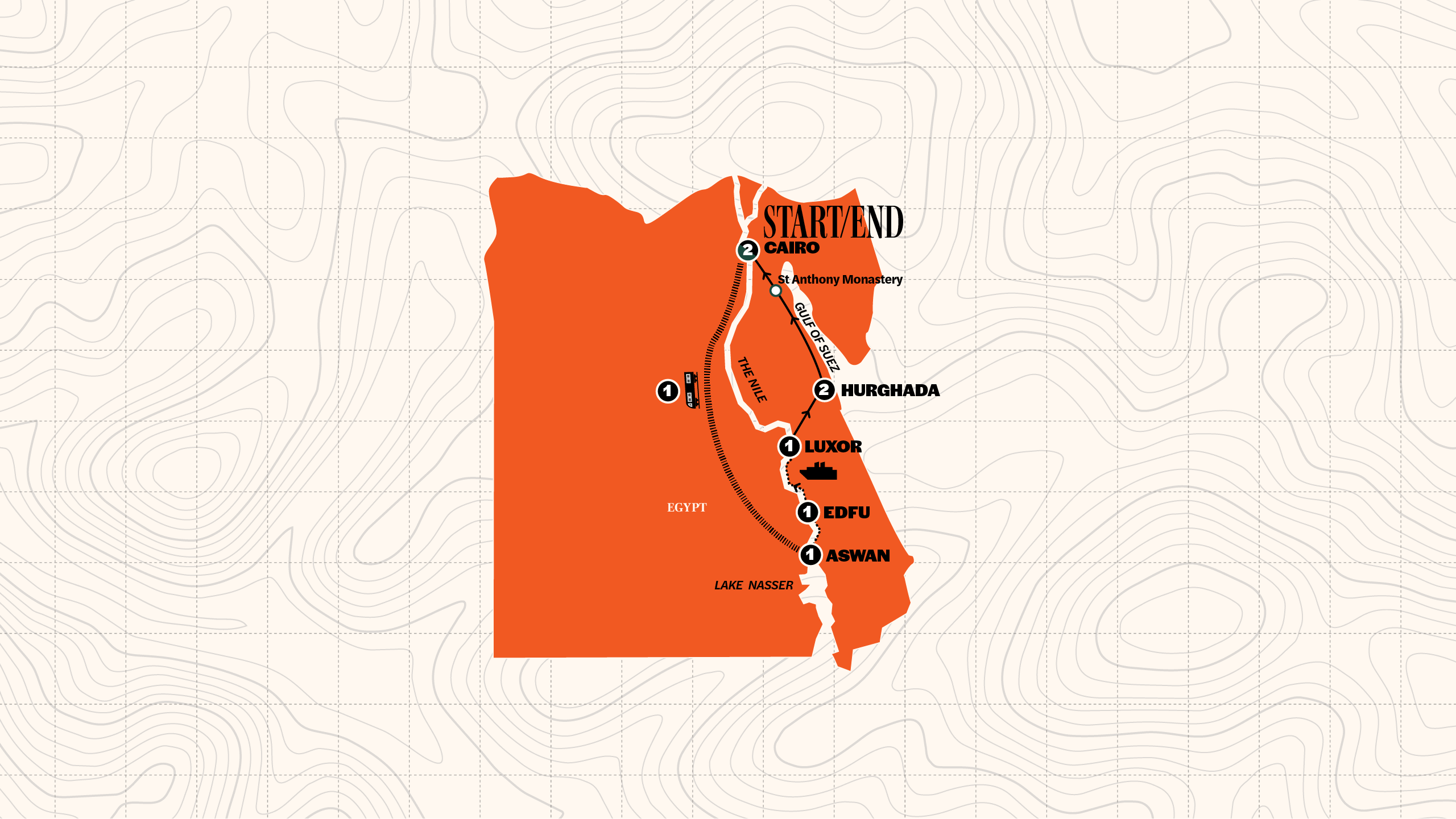 Map of Best of Egypt (Age 27-35) from Contiki