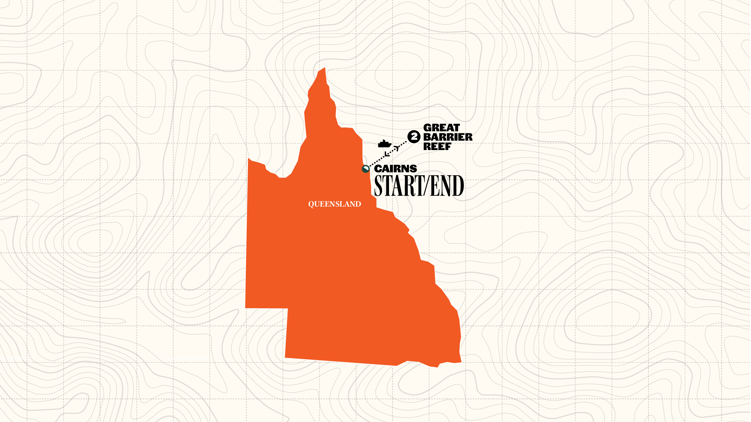 Map of Great Barrier Reef Explorer | Diving | 2026 - 2027 from Contiki