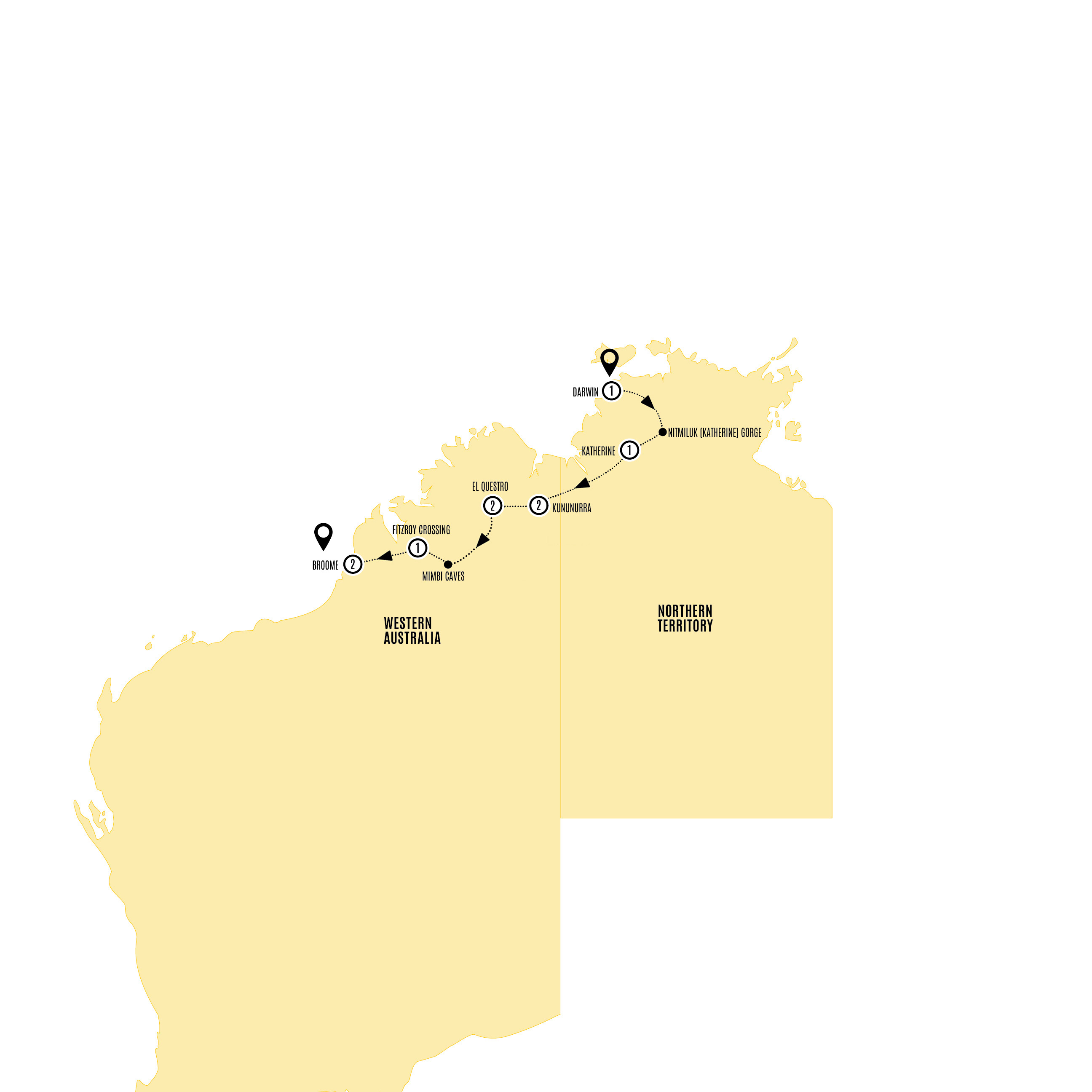 Map of Wonders of the Kimberley (2027) from Costsaver