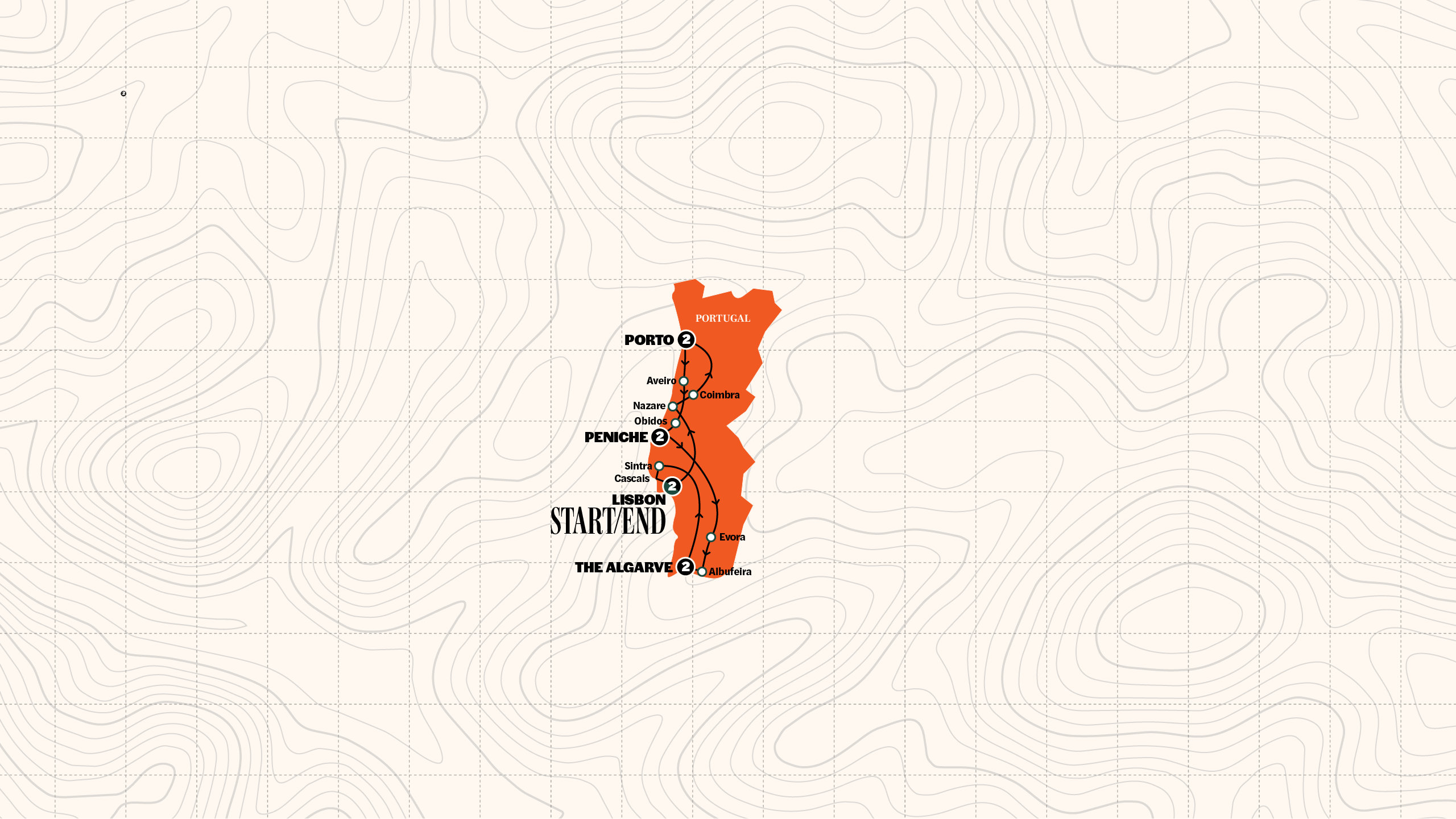 Map of Best of Portugal | Summer 2027 from Contiki