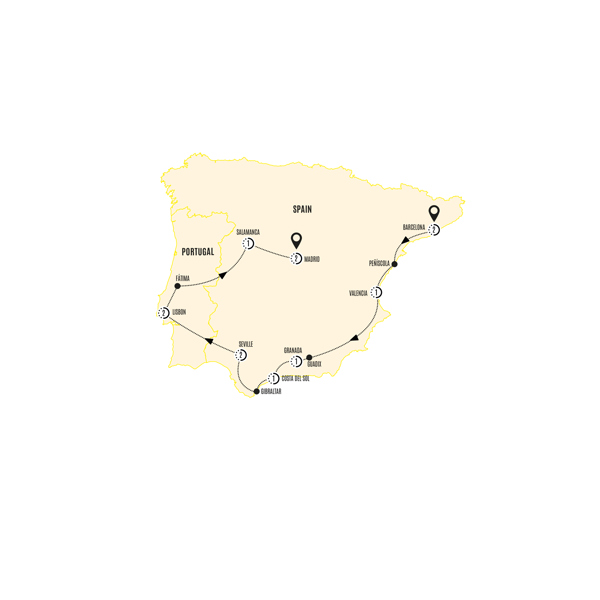 Iberian Explorer Itinerary Map
