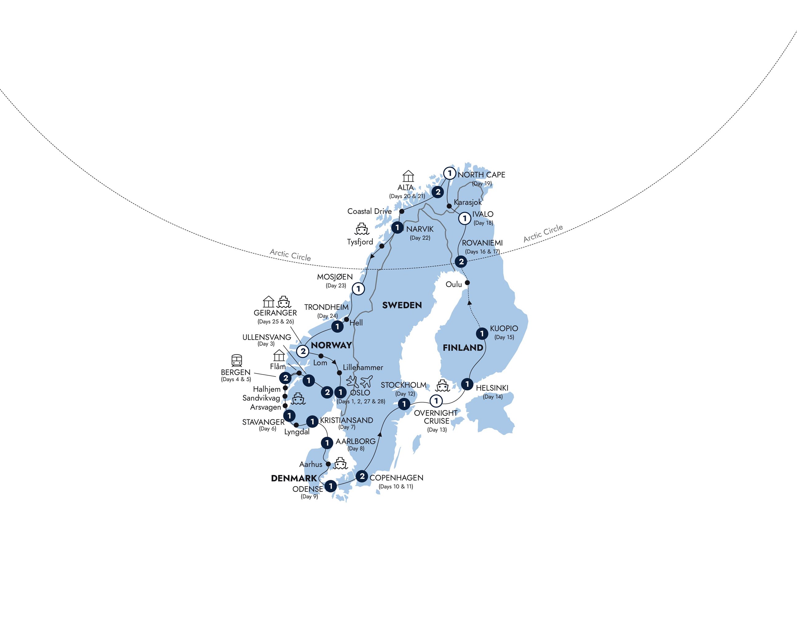 tourhub | Insight Vacations | Scandinavian Heritage - Classic Group | Tour Map