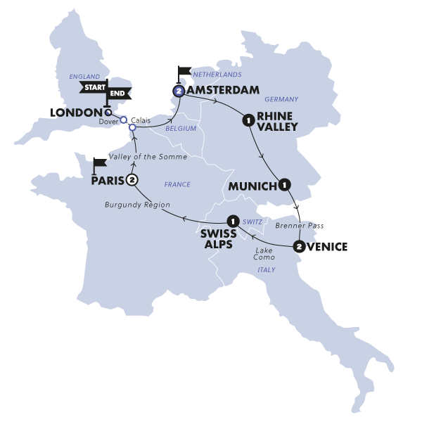 European Horizon 2025 Trip Map