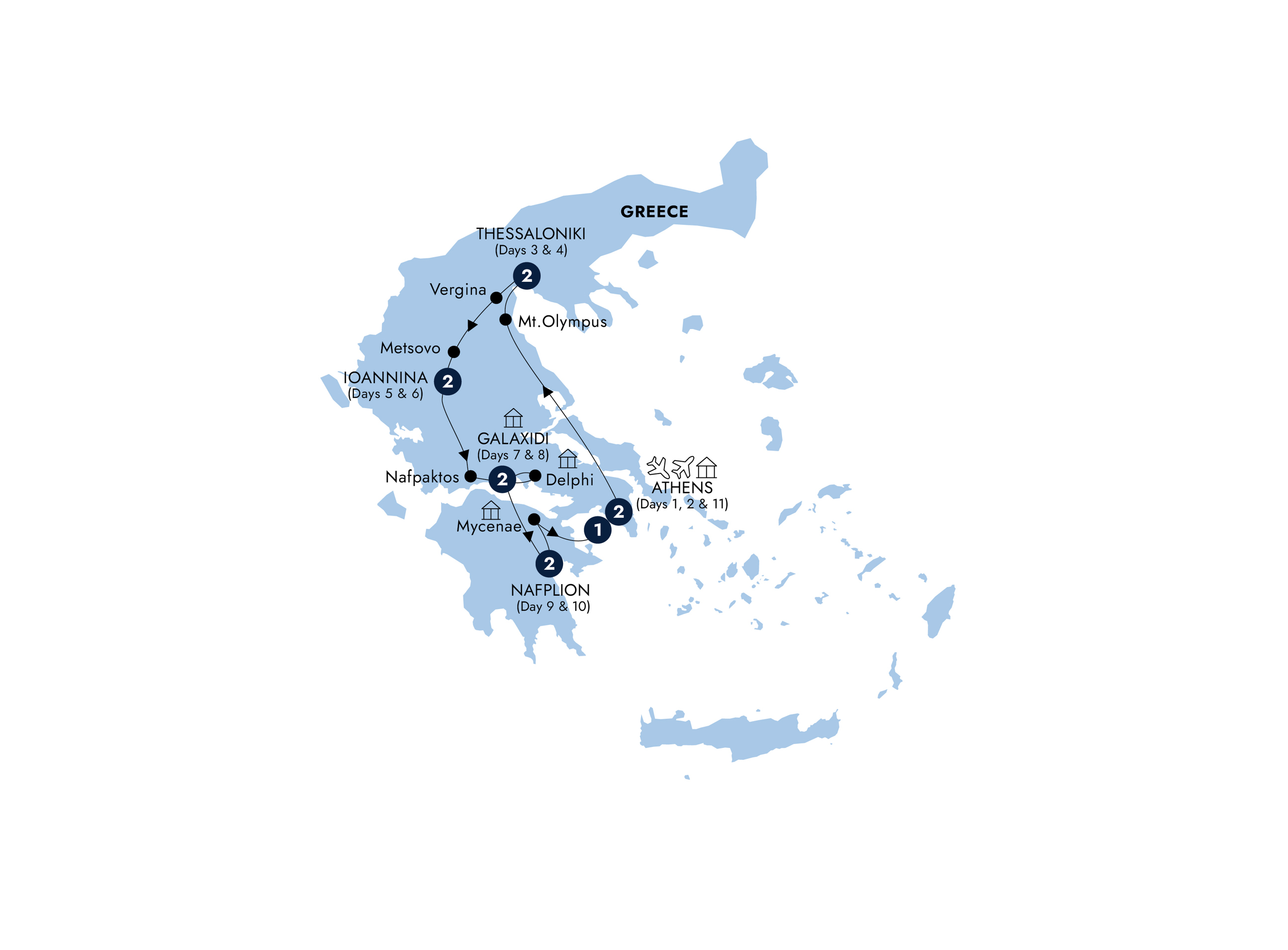 Map of Greece Undiscovered with Crete Extension - Small Group from Insight Vacations
