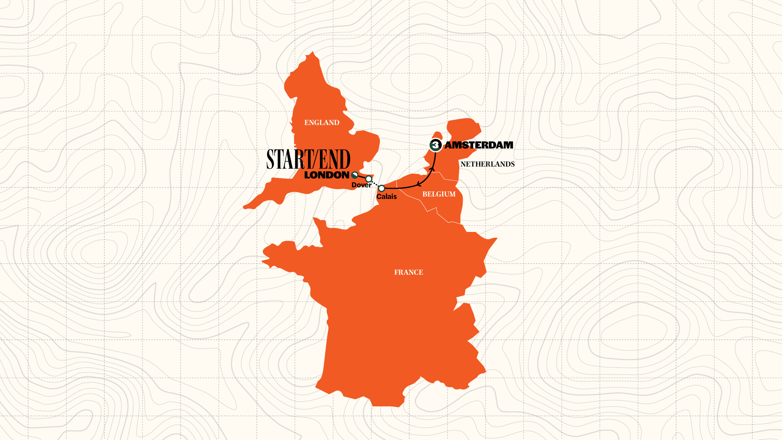Map of Amsterdam for Easter | 2027 from Contiki