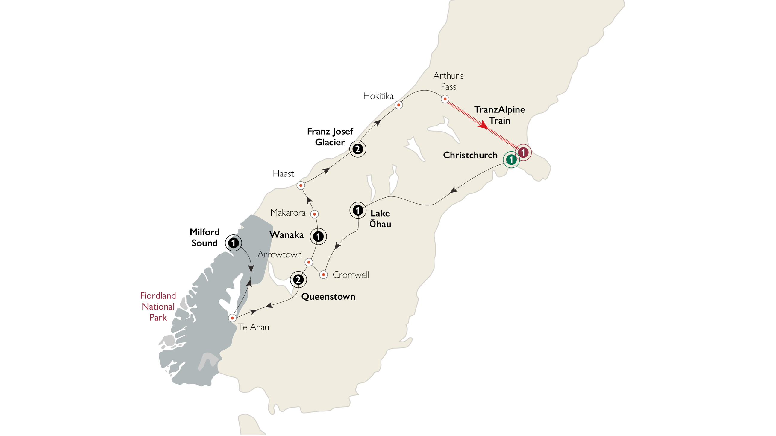 tourhub | AAT Kings | The Southern Drift | Tour Map