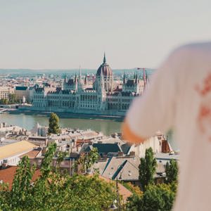 Panoramic view of the Hungarian Parliament Building in Budapest - Contiki London to Budapest by Train Tour