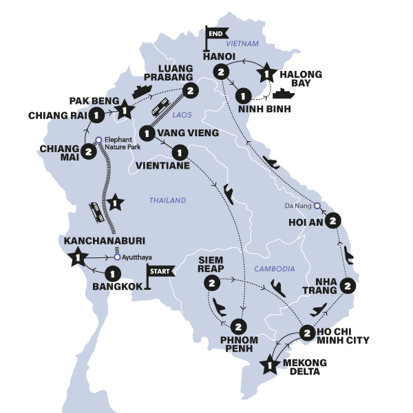 tourhub | Contiki | Ultimate South East Asia | Tour Map
