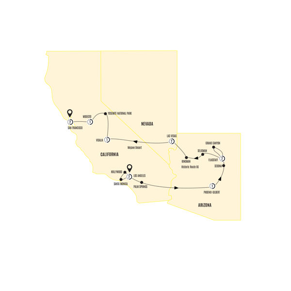 Best of the West Itinerary Map