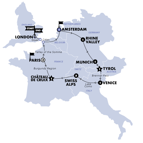 European Horizon Trip Map