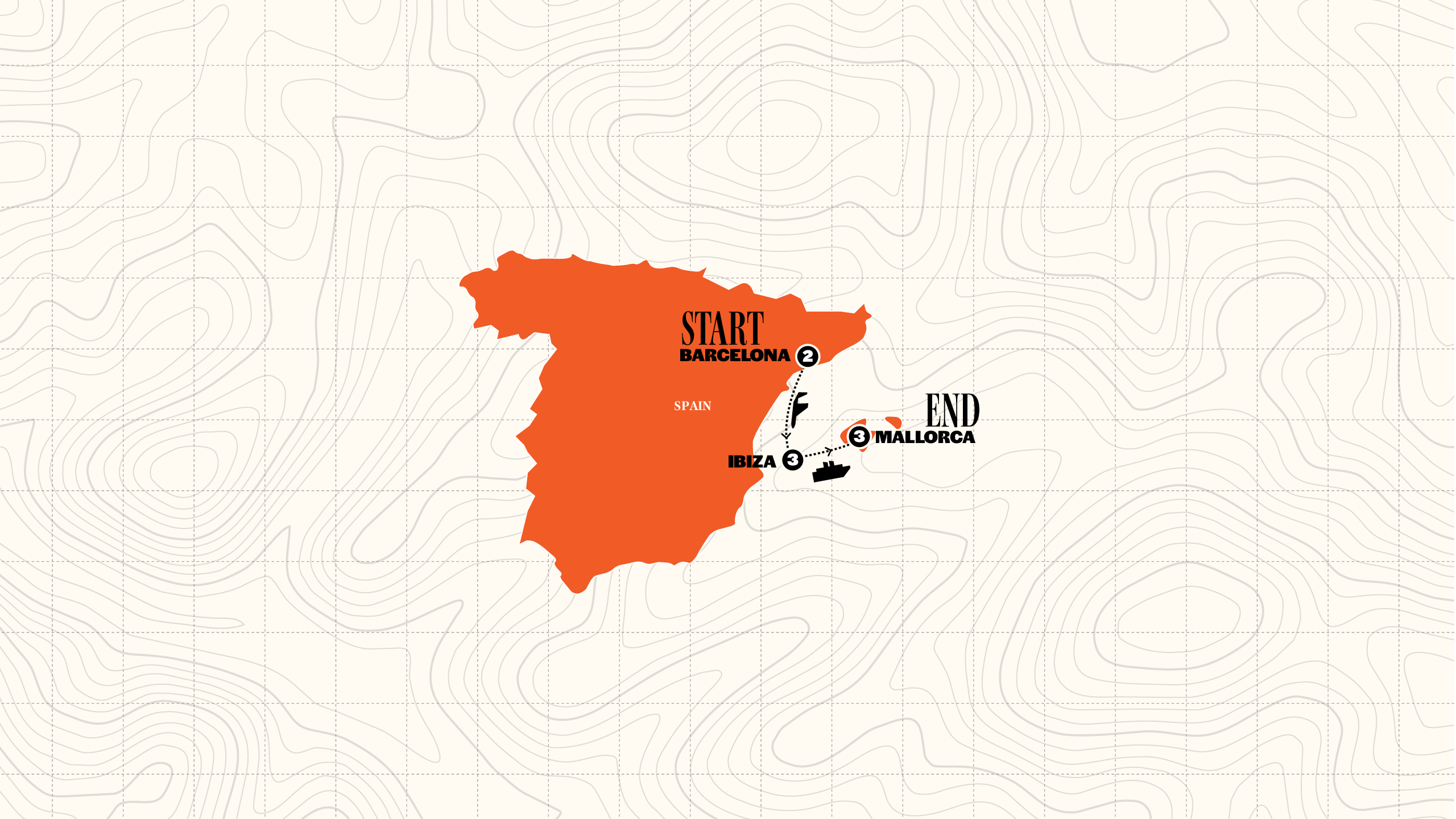 Map of Ibiza & Mallorca Island Hopping | Summer 2026 from Contiki
