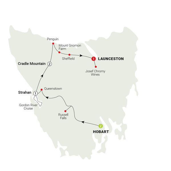 Tassie's Parks & Nature Itinerary Map