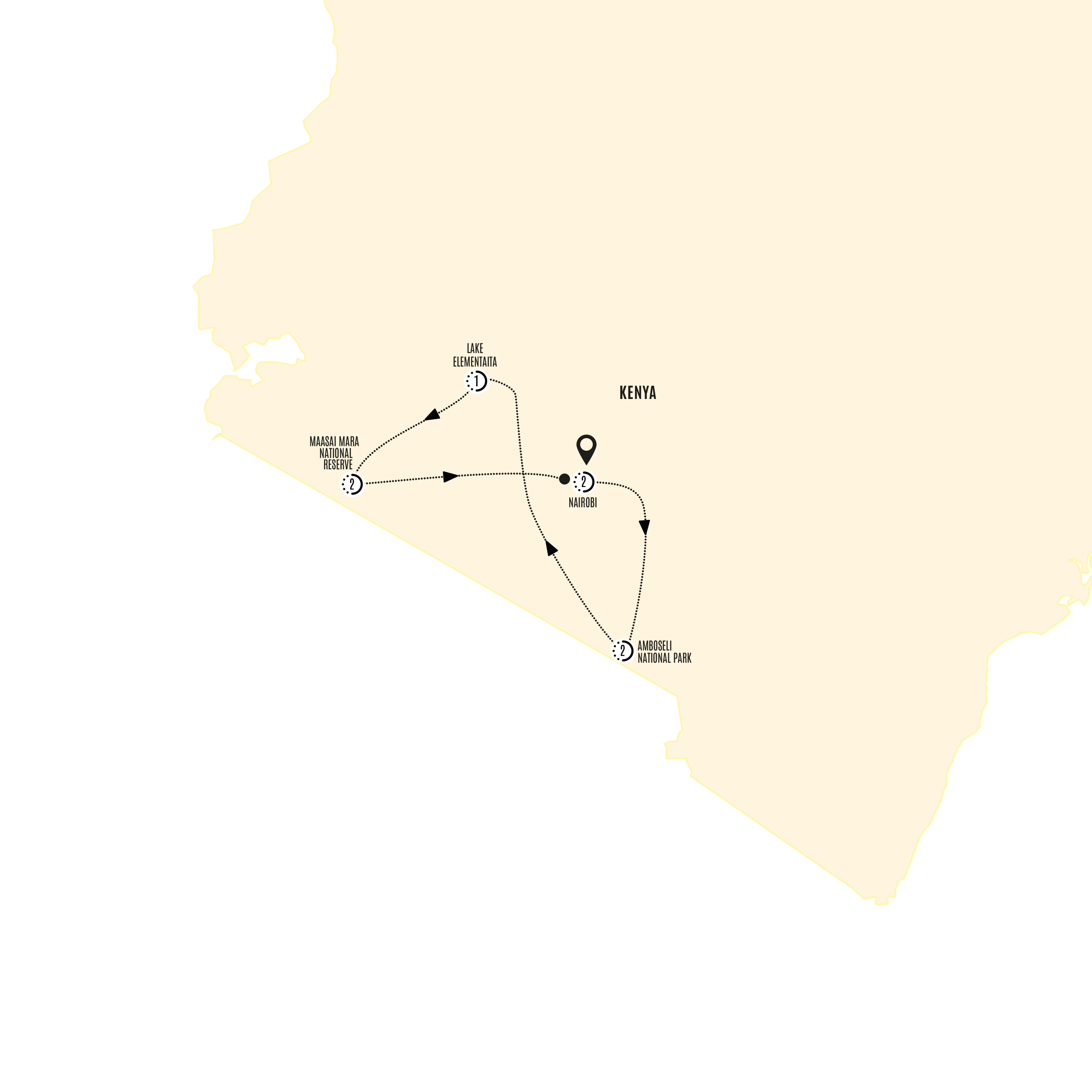 tourhub | Costsaver | Highlights of Kenya | Tour Map