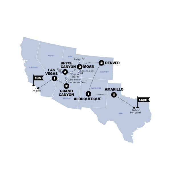 USA: National Parks Road Trip | End Los Angeles | 2026