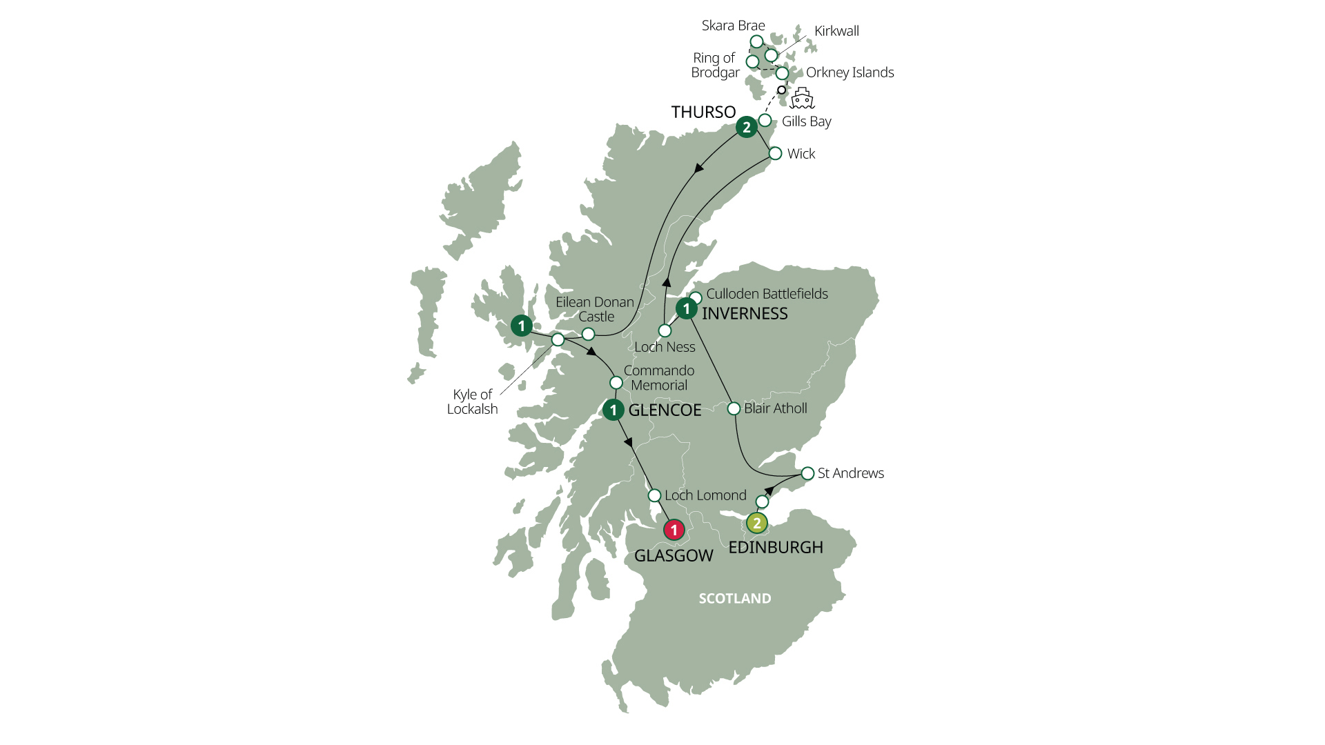 tourhub | Brendan Vacations | Country Roads of Scotland - Small Group | Tour Map