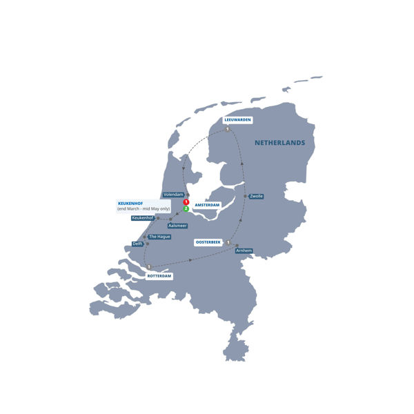 Best Holland Guided Tour Map 2025